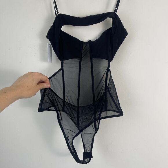 CLYQUE x Revolve Thong Bodysuit Backless in Black Size Medium - Picture 4 of 5